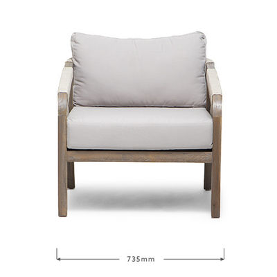 Rope Weave Sofa Patio Set AJUNION Teak Wood Frame Outdoor Furniture for Beach Gardens