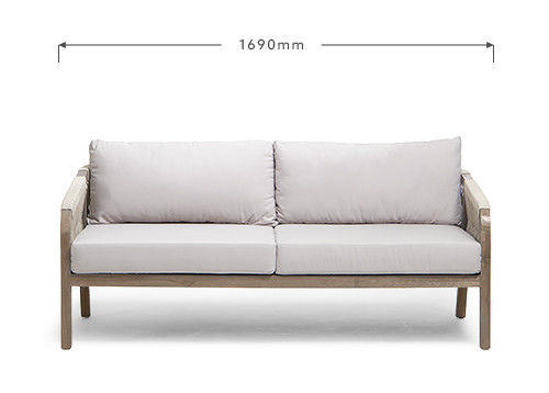 Rope Weave Sofa Patio Set AJUNION Teak Wood Frame Outdoor Furniture for Beach Gardens