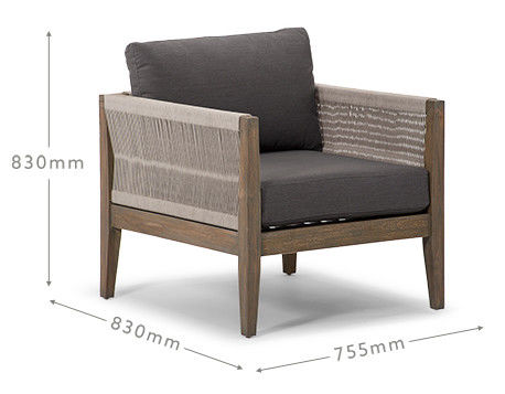 Garden Set AJUNION Luxury Teak Wood Outdoor Furniture Lounge Set Modern Polyester Rope Patio Set