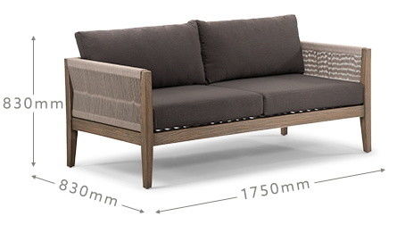 Garden Set AJUNION Luxury Teak Wood Outdoor Furniture Lounge Set Modern Polyester Rope Patio Set