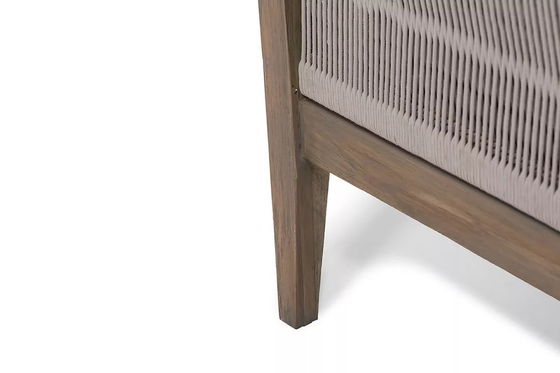 Garden Set AJUNION Luxury Teak Wood Outdoor Furniture Lounge Set Modern Polyester Rope Patio Set