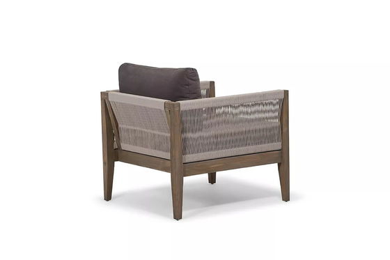 Garden Set AJUNION Luxury Teak Wood Outdoor Furniture Lounge Set Modern Polyester Rope Patio Set