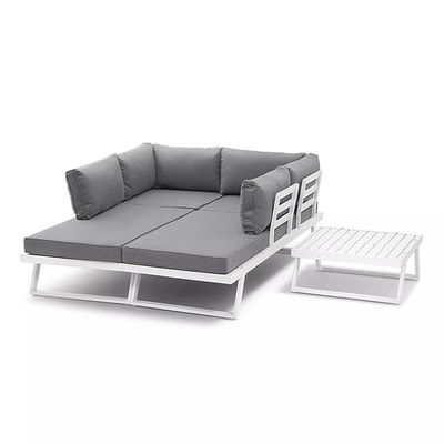 Modern Aluminum Frame Patio Furniture Sun Lounger for Garden Sofa Sectional Lounge Set