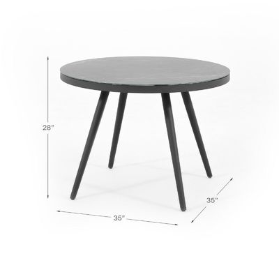 Specific AJUNION Wicker Rattan Outdoor Dining Set Aluminum Frame Round Table 4 Seating