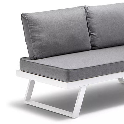 Aluminum Frame Patio Set AJUNION Modern Outdoor Furniture Daybed Sectional Lounge Set