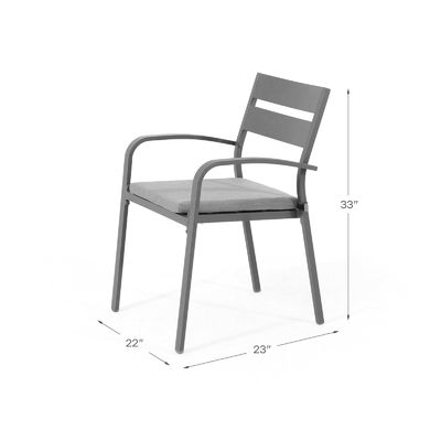 Aluminum Outdoor Dining Set for 4 Person Round Table and Armchair Garden Furniture