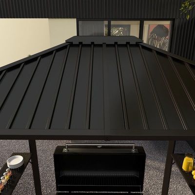 Outdoor Grilling 6x8 Hardtop BBQ Gazebo with 2 Side Shelves 102 lbs H92.5 x W96.5 x D70.9