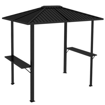 Outdoor Grilling 6x8 Hardtop BBQ Gazebo with 2 Side Shelves 102 lbs H92.5 x W96.5 x D70.9