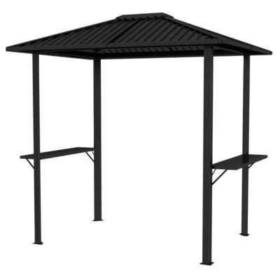 Outdoor Grilling 6x8 Hardtop BBQ Gazebo with 2 Side Shelves 102 lbs H92.5 x W96.5 x D70.9