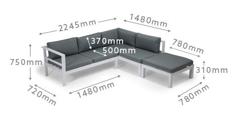 Modern Design Style Aluminum Patio Furniture Set with Adjustable Table and Dining Set