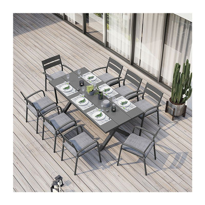 AJUNION X Shape Outdoor Dining Set for Restaurant 76&quot;D x 36&quot;W x 30''H Table Size