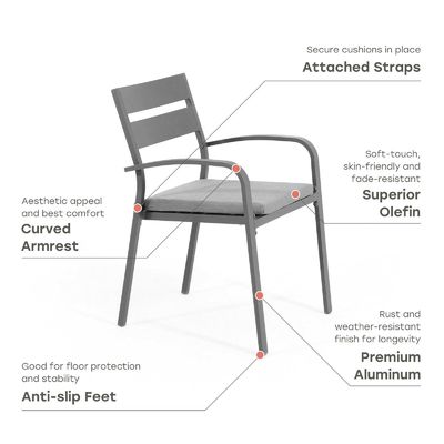 AJUNION X Shape Outdoor Dining Set for Restaurant 76&quot;D x 36&quot;W x 30''H Table Size