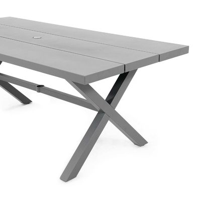 AJUNION X Shape Outdoor Dining Set for Restaurant 76&quot;D x 36&quot;W x 30''H Table Size