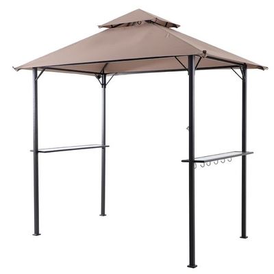 Outdoor Patio Grill Gazebo Tent AJUNION 5x8 Double Tiered BBQ Canopy with Steel Frame