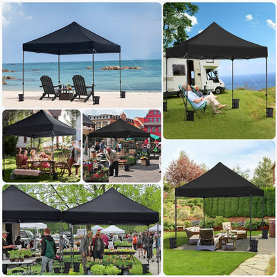 Outdoor Beach Sunshade Gazebo Tent D300 x W300 x H341cm Pop Up Canopy with Sand Bag