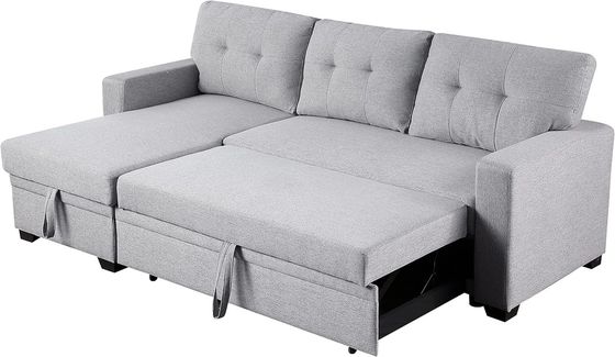Mail Packing All Weather Fabric L Shape Sectional Sofa Bed Lounge Set with Cushions