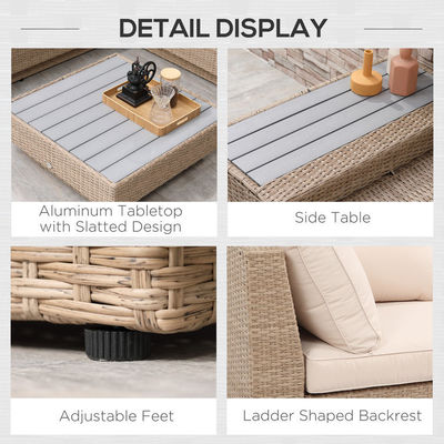 Leisure Outdoor Patio Furniture Modern Design Wicker Rattan Corner Sofa Set for Garden
