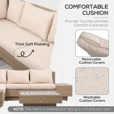 Leisure Outdoor Patio Furniture Modern Design Wicker Rattan Corner Sofa Set for Garden