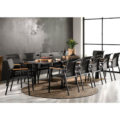 Extendable Outdoor Dining Table and Chair Set for 12 Guests by AJUNION in Garden