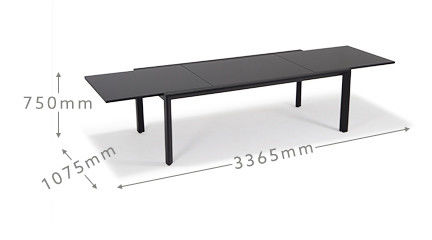 Extendable Outdoor Dining Table and Chair Set for 12 Guests by AJUNION in Garden