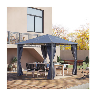 Steel Frame AJUNION Outdoor Waterproof Canopy Shelter Gazebo with Polycarbonate Roof
