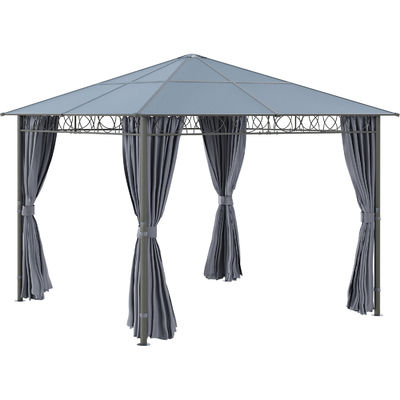 Steel Frame AJUNION Outdoor Waterproof Canopy Shelter Gazebo with Polycarbonate Roof