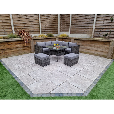 Outdoor Garden Dining Furniture Set with Bench by AJUNION Woven Rattan Corner Sofa