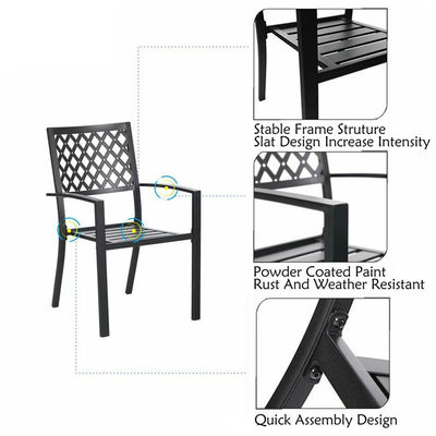 Outdoor Balcony Bistro Set Metal Garden Furniture with Foldable Design and 2 Seats