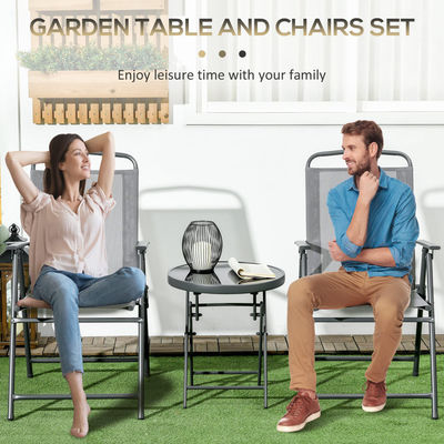 Portable Foldable Chair Balcony Furniture Bistro Set Garden Chair AJUNION Metal Outdoor