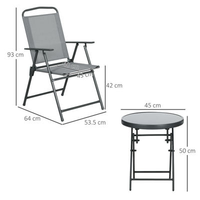 Portable Foldable Chair Balcony Furniture Bistro Set Garden Chair AJUNION Metal Outdoor