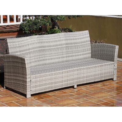 Leisure Outdoor AJUNION All Hand Woven Wicker Garden Furniture Set with Tempered Glass