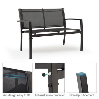 Balcony or Patio Lounge Set Metal Frame Garden Set for Outdoor 4 Seating Relaxation