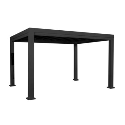 AJUNION 14x10 Garden Terrace Roof Louvered Pergola with Soft Canopy and Steel Frame