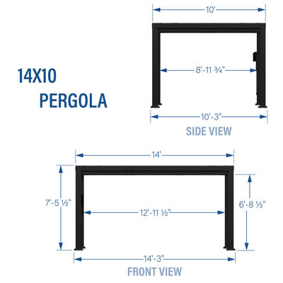 AJUNION 14x10 Garden Terrace Roof Louvered Pergola with Soft Canopy and Steel Frame