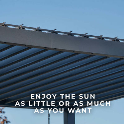 Outdoor Garden Bioclimatic Metal Pergola L20xW10ft with Waterproof Louver Roof System