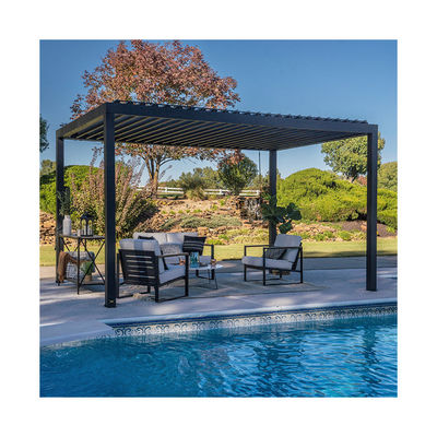 Adjustable Rainproof Roof Steel Pergola for Heavy Duty Outdoor Living Area Space