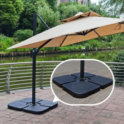 Modern Design 50L x 50W x 7.5Hcm Plastic Umbrella Base Stand with Water or Sand Filled