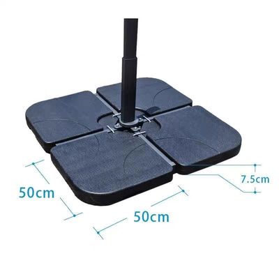 Modern Design 50L x 50W x 7.5Hcm Plastic Umbrella Base Stand with Water or Sand Filled