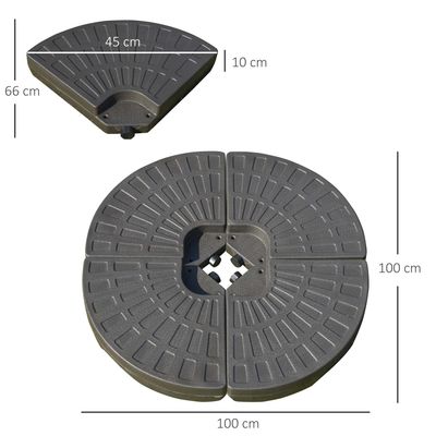 Outdoor Furniture AJUNION 4 PCs Portable Round Parasol Base with Filled Sand or Water