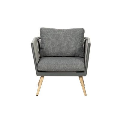 Modern Outdoor Furniture Set with Aluminum Frame and Wood Grain Finish
