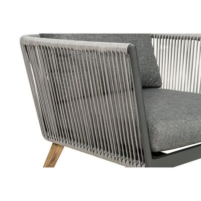 Modern Outdoor Furniture Set with Aluminum Frame and Wood Grain Finish