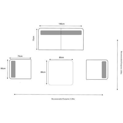 Modern Outdoor Furniture Set with Aluminum Frame and Wood Grain Finish