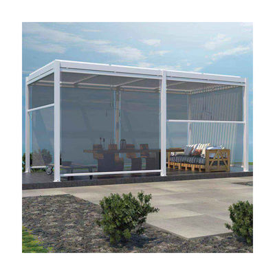 Outdoor Garden Pergola with Adjustable Aluminum Louver Roof and Bioclimatic Design