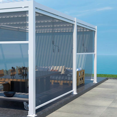 Outdoor Garden Pergola with Adjustable Aluminum Louver Roof and Bioclimatic Design