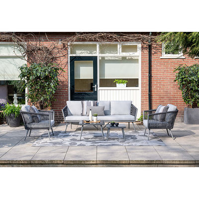 Aluminum Frame Garden Furniture Lounge Set with Coffee Table Size L60 x D60 x H39cm