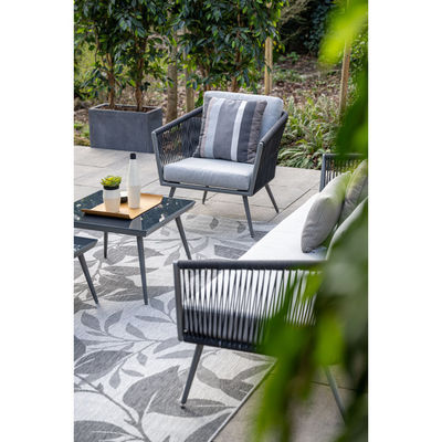 Aluminum Frame Garden Furniture Lounge Set with Coffee Table Size L60 x D60 x H39cm