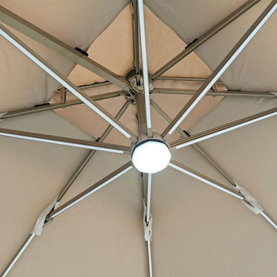 360 Degree Rotating Offset Patio Umbrella with LED Light Your Garden's Ideal Choice