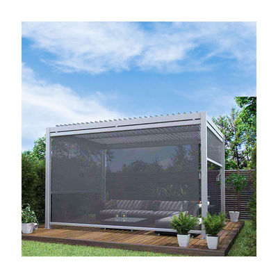 172kg Load Capacity Garden Louvered Pergola Canopy with Manual Control Aluminum Frame
