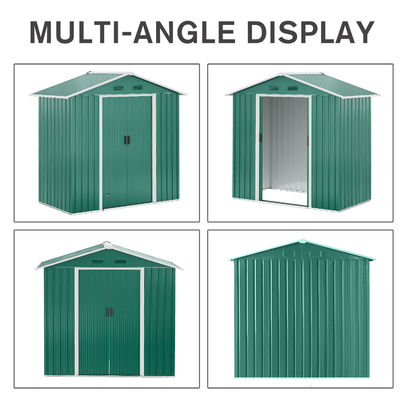 Steel Double Sliding Door Storage Shed AJUNION Metal Garden Shed Tool House for Storage