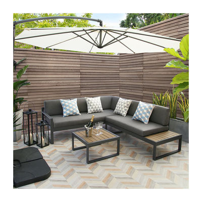 Garden Set AJUNION L Shape Sectional Sofa with UKFR Cushion and Aluminum Frame